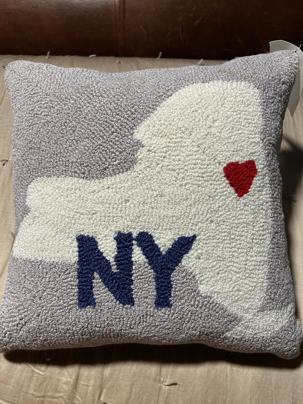 Hand Hooked New York Pillow